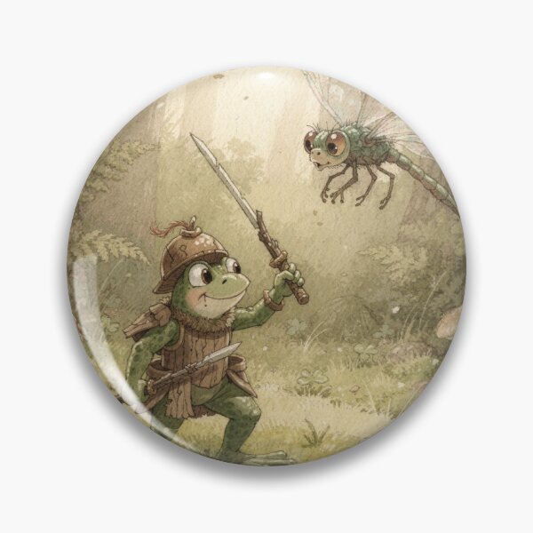 Item preview, Tiny Frog Knight vs the Dragonfly designed and sold by PictorialWhimsy.