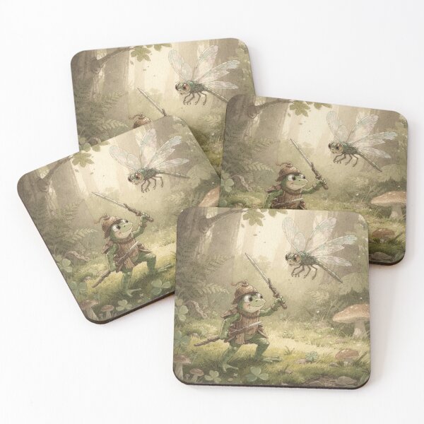 Item preview, Tiny Frog Knight vs the Dragonfly designed and sold by PictorialWhimsy.