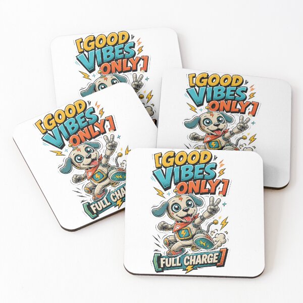 Item preview, Good Vibes Only Robot Dog Mascot Graphic designed and sold by InkDriveStudio.