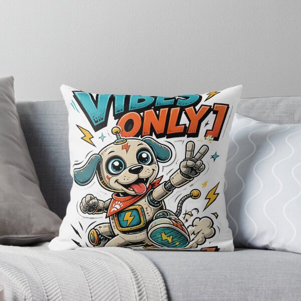 Item preview, Good Vibes Only Robot Dog Mascot Graphic designed and sold by InkDriveStudio.