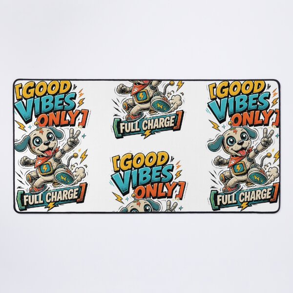 Item preview, Good Vibes Only Robot Dog Mascot Graphic designed and sold by InkDriveStudio.