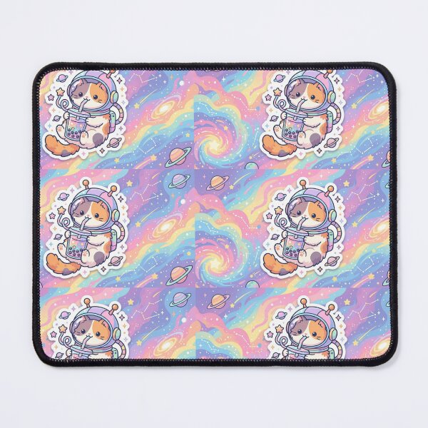 Item preview, Kawaii Cat Astronaut Drinking Boba Tea Space designed and sold by BrFrong.