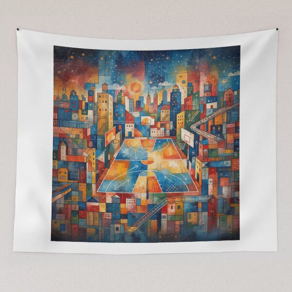 Item preview, Inner City Basketball Court Abstract Art designed and sold by Home Decor Art.