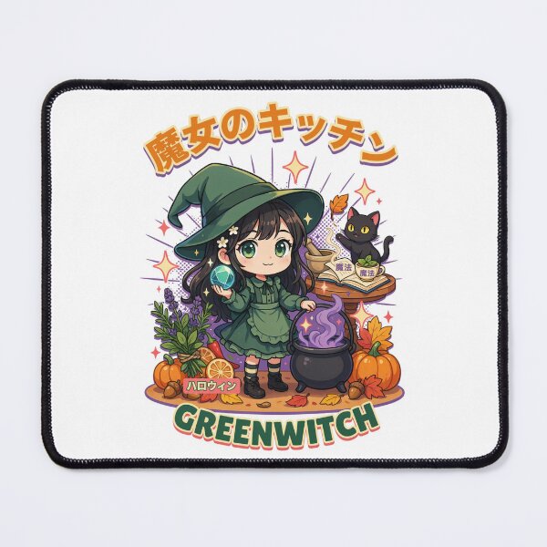 Item preview, Greenwitch Kitchen Witch Cauldron Halloween Design Graphic Tee v9 designed and sold by DarylWelsh2024.