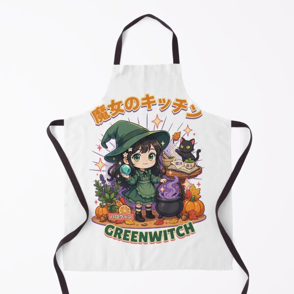 Item preview, Greenwitch Kitchen Witch Cauldron Halloween Design Graphic Tee v9 designed and sold by DarylWelsh2024.