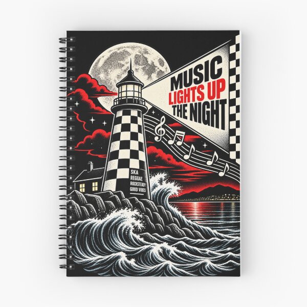 Item preview, music-lights-up-the-night-ska-lighthouse.png designed and sold by rude vibes shop.