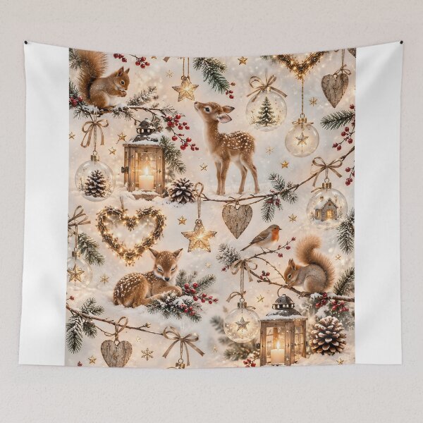 Item preview, Cozy winter animals and Christmas magic in the forest designed and sold by Fotografin1981.