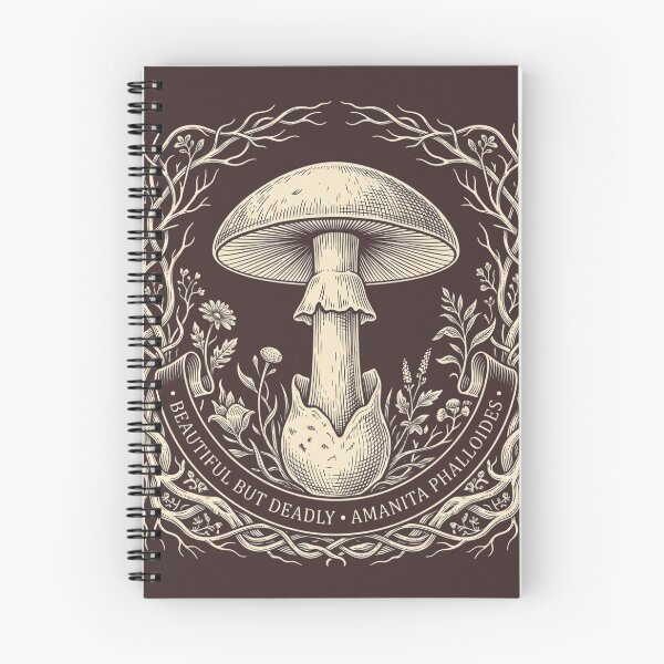 Item preview, Vintage Botanical Death Cap Amanita Poisonous Mushroom Dark Academia T-Shirt designed and sold by Eidos [][][] ~εἶδος~.
