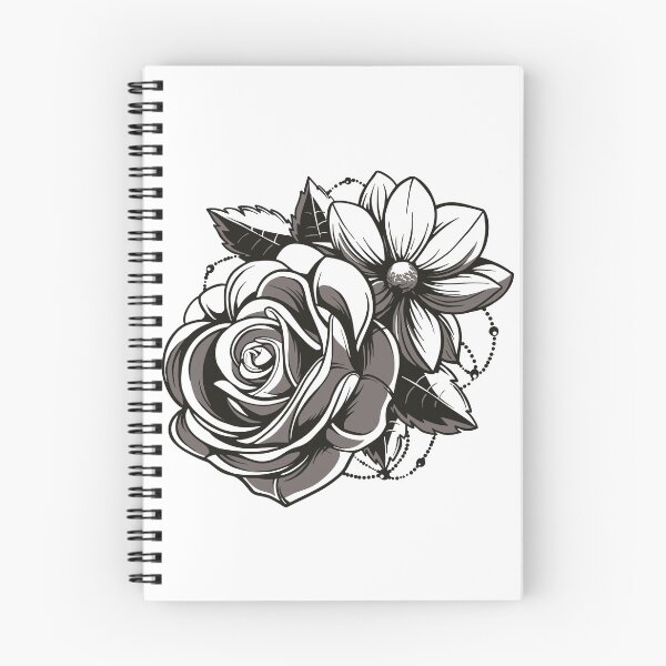 Item preview, Vintage Black And White Rose Floral Tattoo Botanical Art designed and sold by Hilal-Studio.