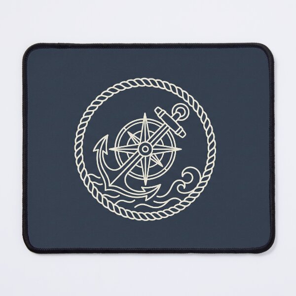 Item preview, Vintage Nautical Anchor - Compass Rose Outdoor Line Art Badge Sticker designed and sold by MissoStudio.