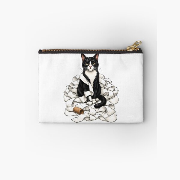 Item preview, Naughty Tuxedo Cat Toilet Paper Art designed and sold by Old's Cool Cat Studio.