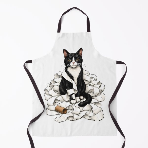 Item preview, Naughty Tuxedo Cat Toilet Paper Art designed and sold by Old's Cool Cat Studio.