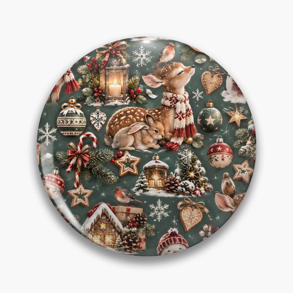 Item preview, Cozy Christmas pattern with forest animals and snowman designed and sold by Fotografin1981.