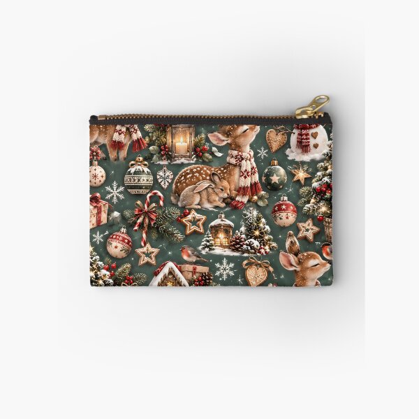 Item preview, Cozy Christmas pattern with forest animals and snowman designed and sold by Fotografin1981.