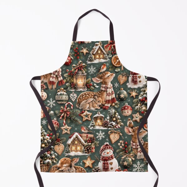 Item preview, Cozy Christmas pattern with forest animals and snowman designed and sold by Fotografin1981.