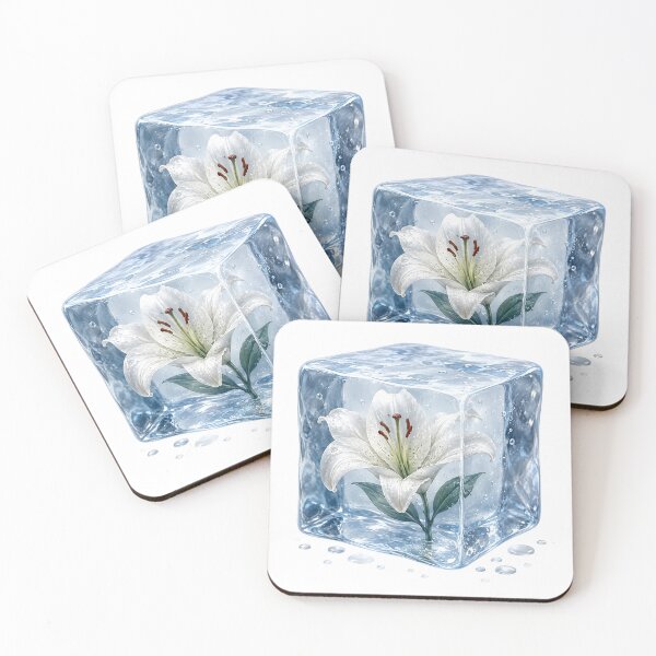 Item preview, White Lily in Crystal Ice Cube designed and sold by MichalHau.