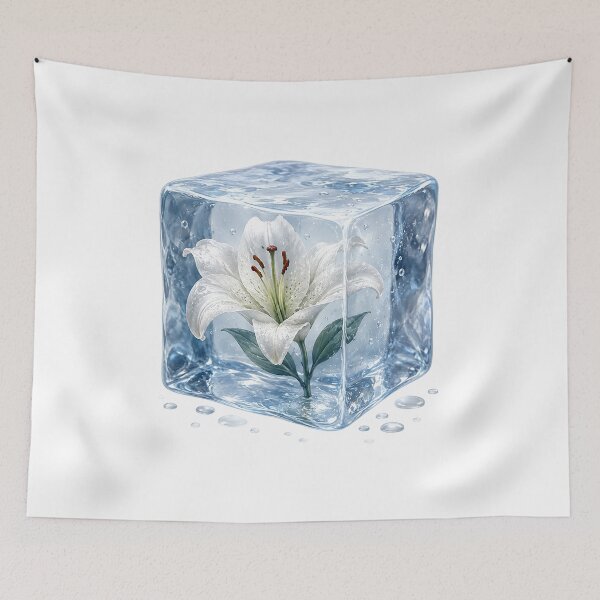 Item preview, White Lily in Crystal Ice Cube designed and sold by MichalHau.