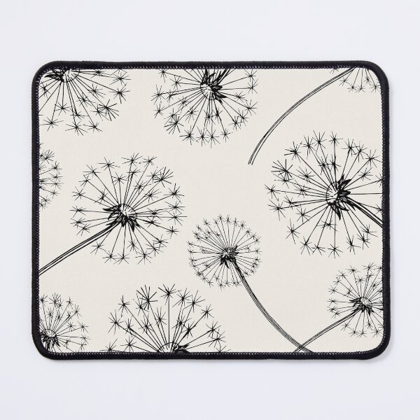 Item preview, Black Dandelion Botanical Line Art Pattern designed and sold by GemsAnatomy.