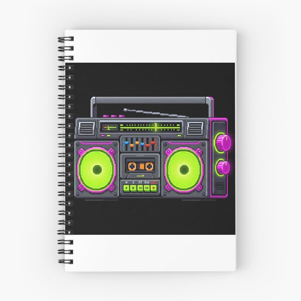 Item preview, Retro Neon Boombox - 16 Bit 80s Hip Hop Pixel Sticker designed and sold by MissoStudio.