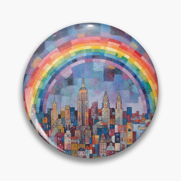 Item preview, Rainbow Over NYC Abstract Art designed and sold by Home Decor Art.