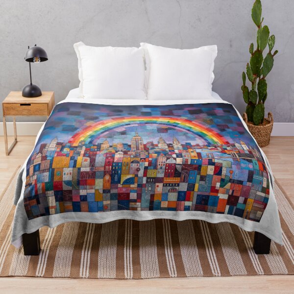 Item preview, Rainbow Over NYC Abstract Art designed and sold by Home Decor Art.