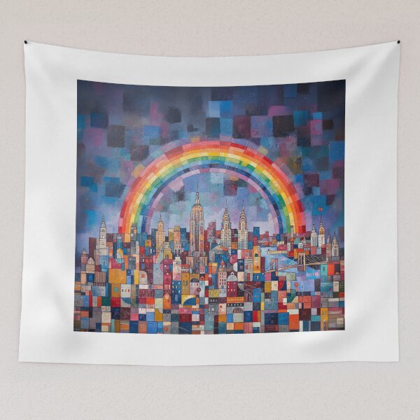 Item preview, Rainbow Over NYC Abstract Art designed and sold by Home Decor Art.