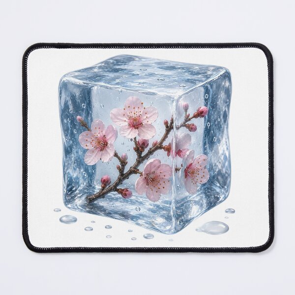 Item preview, Pink Cherry Blossom Branch in Crystal Ice Cube designed and sold by MichalHau.