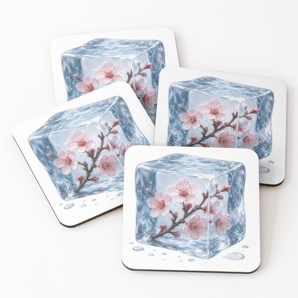Item preview, Pink Cherry Blossom Branch in Crystal Ice Cube designed and sold by MichalHau.