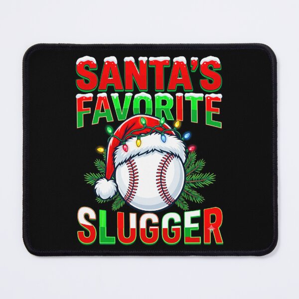 Item preview, Santa's Favorite Slugger Christmas Baseball Santa Hat String Lights Holiday Gift Design designed and sold by 519xdesign.