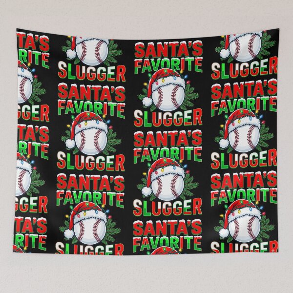 Item preview, Santa's Favorite Slugger Christmas Baseball Santa Hat String Lights Holiday Gift Design designed and sold by 519xdesign.