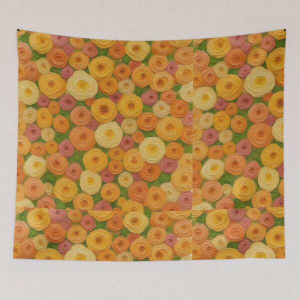 Item preview, Warm Autumn Floral Seamless Pattern Oil Paint Rose Art designed and sold by Fine-Arts-Lab.