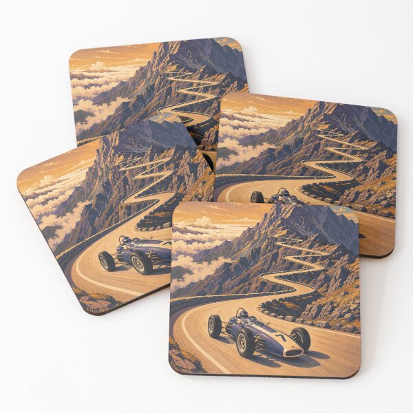 Item preview, Summit Assault Hillclimb - A Vintage mountain-hillclimb Illustration - Gift for Motorsports Lovers designed and sold by MoonSkyArt.