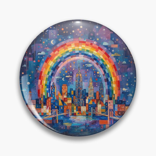 Item preview, Rainbow Over NYC Abstract Art designed and sold by Home Decor Art.
