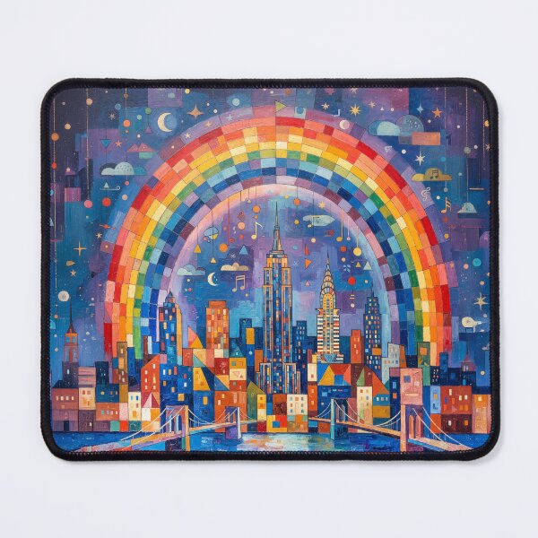 Item preview, Rainbow Over NYC Abstract Art designed and sold by Home Decor Art.
