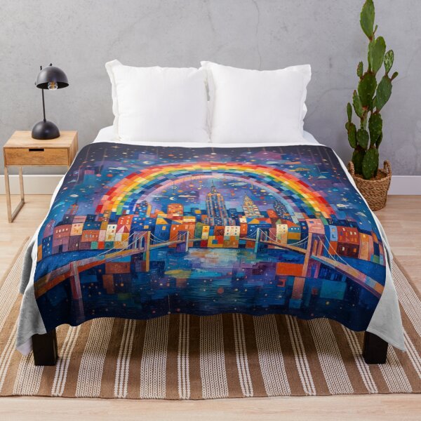 Item preview, Rainbow Over NYC Abstract Art designed and sold by Home Decor Art.