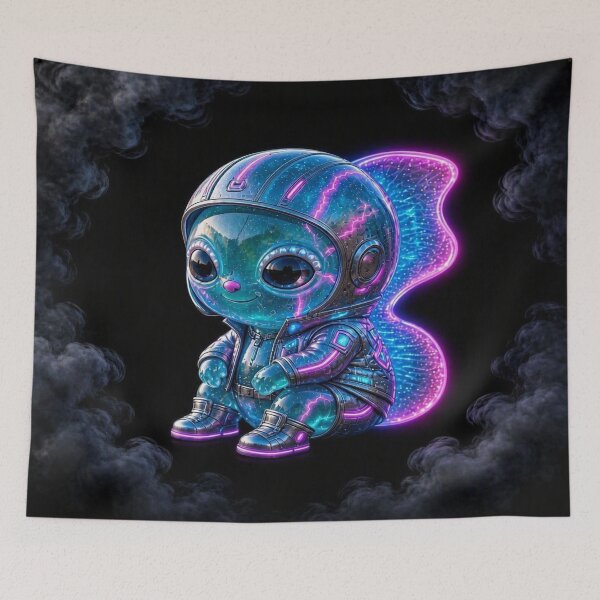 Item preview, Cute Cyberpunk Astronaut Alien designed and sold by Breezes-of-Ida.
