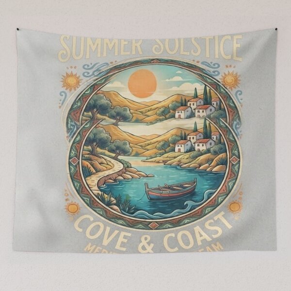Item preview, Summer Solstice Mediterranean Coast T-Shirt Design designed and sold by mdsakibhossain.