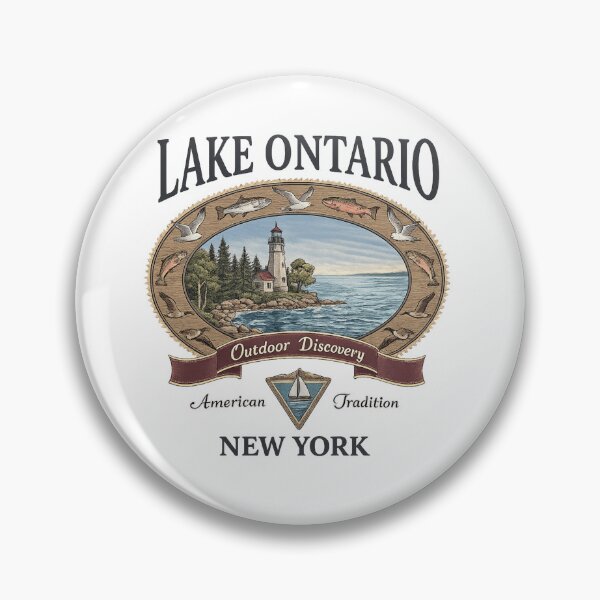 Item preview, Vintage Lake Ontario Great Lakes New York Retro Fishing Boating Outdoor designed and sold by Thread&Fable.