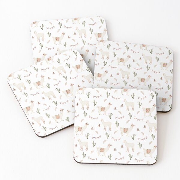 Item preview, Cute Watercolor Llama with Party Bunting White Boho Pattern designed and sold by svitlaarty.