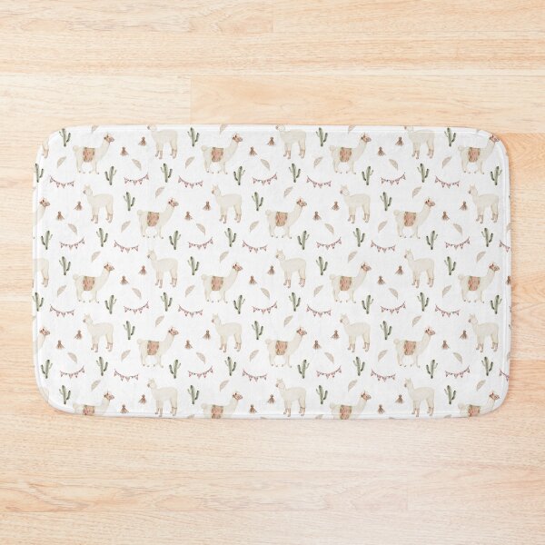 Item preview, Cute Watercolor Llama with Party Bunting White Boho Pattern designed and sold by svitlaarty.