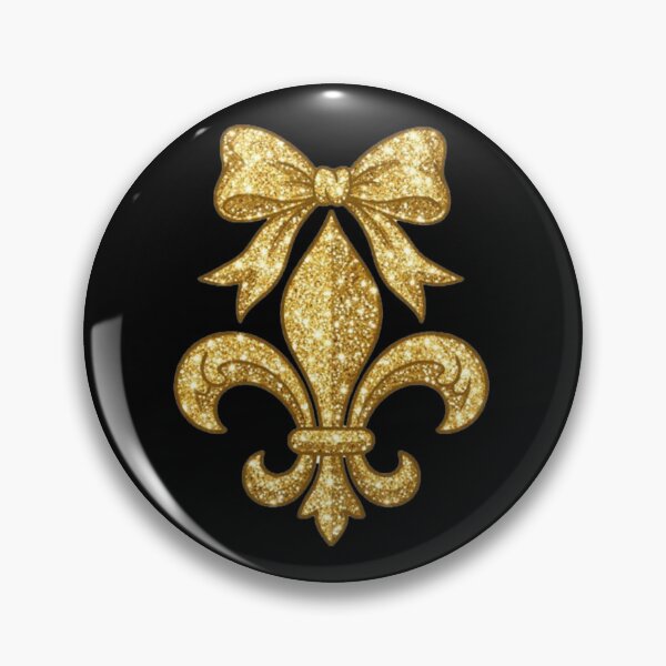 Item preview, Gold Glitter Fleur De Lis with Coquette Bow Sticker designed and sold by ProjectNoah.