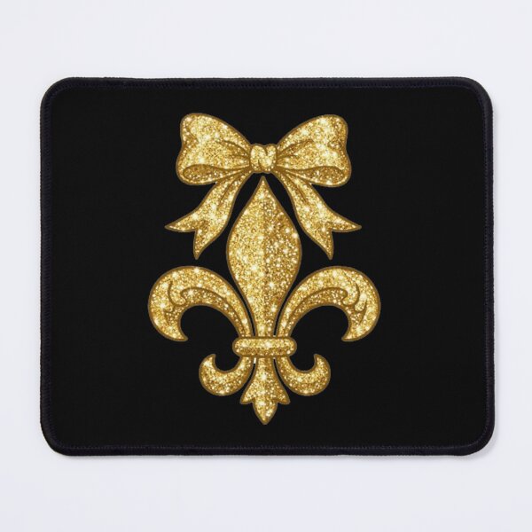 Item preview, Gold Glitter Fleur De Lis with Coquette Bow Sticker designed and sold by ProjectNoah.