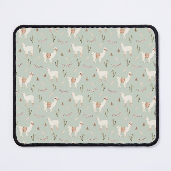 Item preview, Cute Watercolor Llama with Party Bunting Sage Green Pattern designed and sold by svitlaarty.
