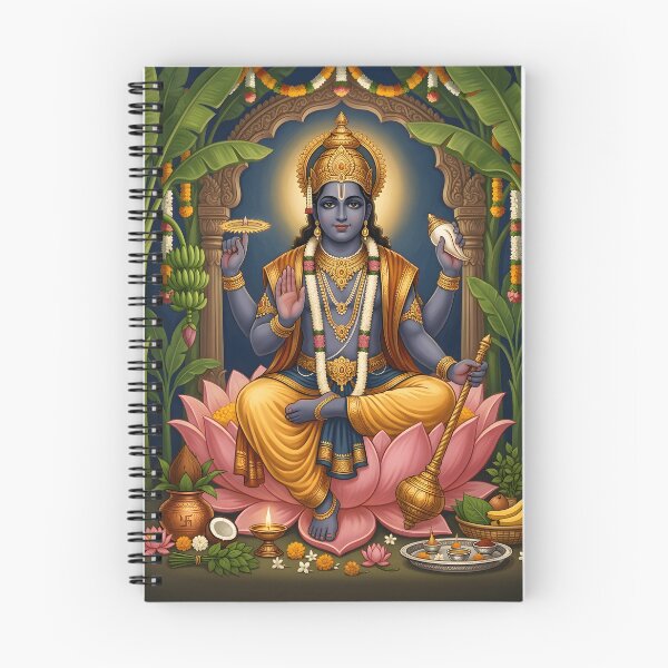Item preview, Satyanarayana Katha Traditional Hindu Devotional Art designed and sold by hutofdesigns.