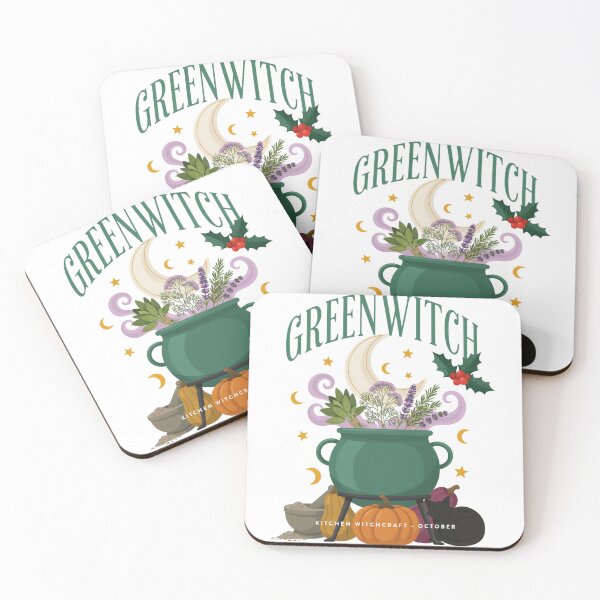 Item preview, Greenwitch Kitchen Witch Cauldron Halloween Design Graphic Tee v12 designed and sold by DarylWelsh2024.