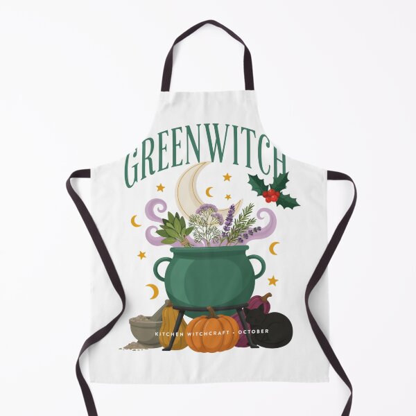 Item preview, Greenwitch Kitchen Witch Cauldron Halloween Design Graphic Tee v12 designed and sold by DarylWelsh2024.
