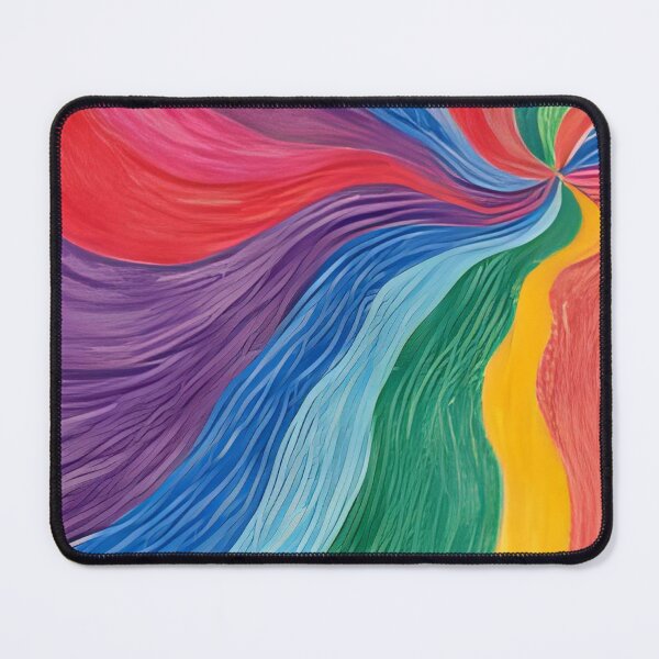 Item preview, Psychedelic Rainbow Swirl Abstract Wall Art Vibrant Color Wave Print designed and sold by QCena.