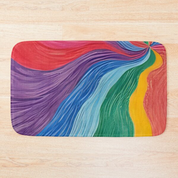 Item preview, Psychedelic Rainbow Swirl Abstract Wall Art Vibrant Color Wave Print designed and sold by QCena.