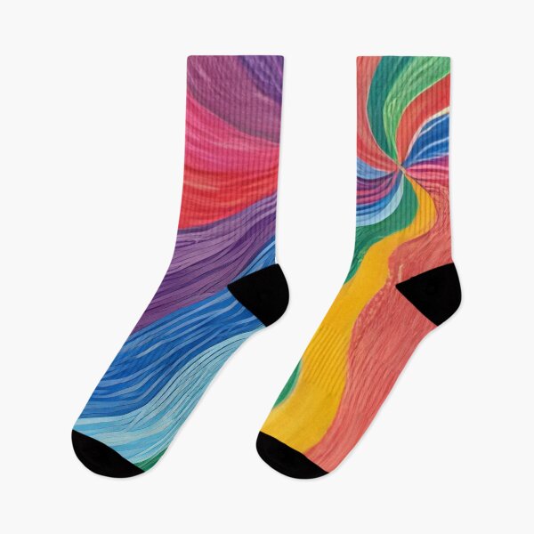 Item preview, Psychedelic Rainbow Swirl Abstract Wall Art Vibrant Color Wave Print designed and sold by QCena.