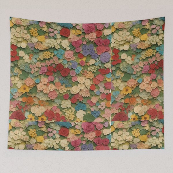 Item preview, Textured Felt Papercut Floral Seamless Pattern Aesthetic Art designed and sold by Fine-Arts-Lab.